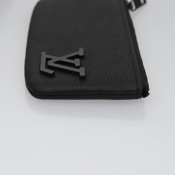 LOUIS VUITTON Aerogram Pochette Cles Coin Purse Black M81031 LV Auth BA140A