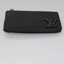 LOUIS VUITTON Aerogram Pochette Cles Coin Purse Black M81031 LV Auth BA140A-6