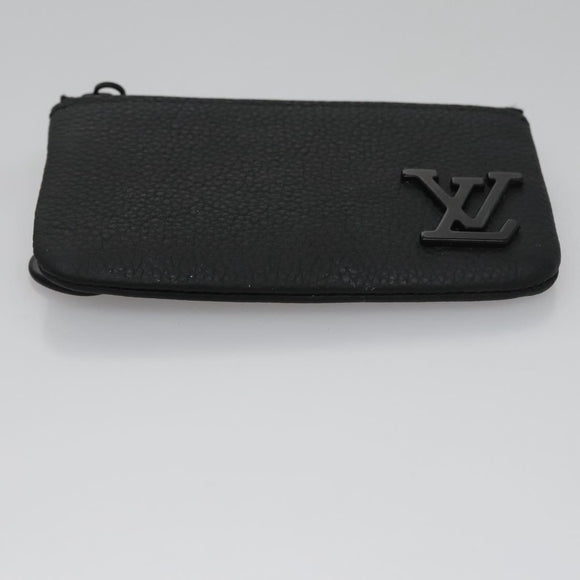 LOUIS VUITTON Aerogram Pochette Cles Coin Purse Black M81031 LV Auth BA140A