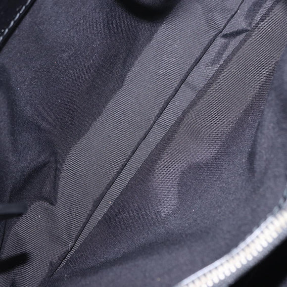 Christian Dior Lady Dior Chain Bag Patent Leather Black Silver Auth BA14101V