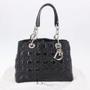 Christian Dior Lady Dior Chain Bag Patent Leather Black Silver Auth BA14101V-12