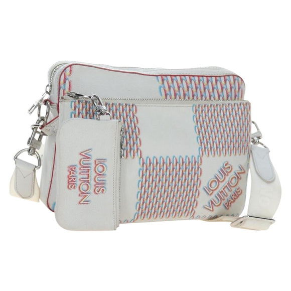 LOUIS VUITTON Damier Giant Spray Trio Messenger Bag White M20665 Auth BA14102V