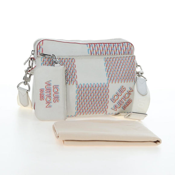 LOUIS VUITTON Damier Giant Spray Trio Messenger Bag White M20665 Auth BA14102V