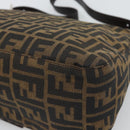 FENDI Zucca Canvas Mamma Baguette Shoulder Bag Black Brown Auth BA14103V-15