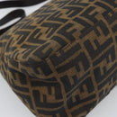FENDI Zucca Canvas Mamma Baguette Shoulder Bag Black Brown Auth BA14103V-16