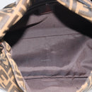 FENDI Zucca Canvas Mamma Baguette Shoulder Bag Black Brown Auth BA14103V-10