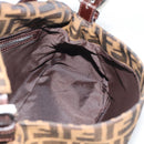 FENDI Zucca Canvas Mamma Baguette Shoulder Bag Black Brown Auth BA14103V-19