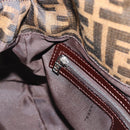 FENDI Zucca Canvas Mamma Baguette Shoulder Bag Black Brown Auth BA14103V-21