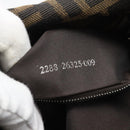 FENDI Zucca Canvas Mamma Baguette Shoulder Bag Black Brown Auth BA14103V-11