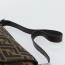FENDI Zucca Canvas Mamma Baguette Shoulder Bag Black Brown Auth BA14103V-8