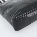 CHANEL Tote Bag Patent Leather Black Gold CC Auth BA14104-11