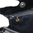 CHANEL Tote Bag Patent Leather Black Gold CC Auth BA14104-20