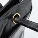 CHANEL Tote Bag Patent Leather Black Gold CC Auth BA14104-24