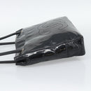 CHANEL Tote Bag Patent Leather Black Gold CC Auth BA14104-4