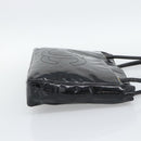 CHANEL Tote Bag Patent Leather Black Gold CC Auth BA14104-5