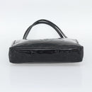CHANEL Tote Bag Patent Leather Black Gold CC Auth BA14104-9