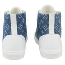 LOUIS VUITTON Monogram Denim Tattoo Line High Top Sneakers Blue LV Auth BA14108M-3