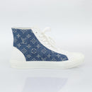 LOUIS VUITTON Monogram Denim Tattoo Line High Top Sneakers Blue LV Auth BA14108M-4