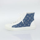 LOUIS VUITTON Monogram Denim Tattoo Line High Top Sneakers Blue LV Auth BA14108M-5