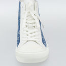 LOUIS VUITTON Monogram Denim Tattoo Line High Top Sneakers Blue LV Auth BA14108M-6