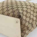 GUCCI GG Canvas Tote Bag Beige Gold 120836 Auth BA14113-15