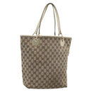 GUCCI GG Canvas Tote Bag Beige Gold 120836 Auth BA14113-1