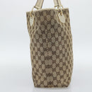 GUCCI GG Canvas Tote Bag Beige Gold 120836 Auth BA14113-4