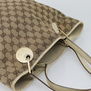 GUCCI GG Canvas Tote Bag Beige Gold 120836 Auth BA14113-6