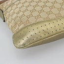 GUCCI GG Canvas Shoulder Bag Beige Gold 145857 Auth BA14114-14