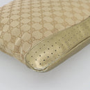 GUCCI GG Canvas Shoulder Bag Beige Gold 145857 Auth BA14114-16