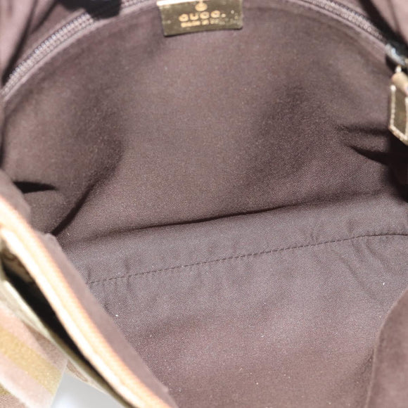 GUCCI GG Canvas Shoulder Bag Beige Gold 145857 Auth BA14114