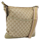 GUCCI GG Canvas Shoulder Bag Beige Gold 145857 Auth BA14114-1
