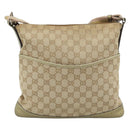 GUCCI GG Canvas Shoulder Bag Beige Gold 145857 Auth BA14114-13