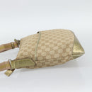 GUCCI GG Canvas Shoulder Bag Beige Gold 145857 Auth BA14114-3