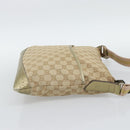 GUCCI GG Canvas Shoulder Bag Beige Gold 145857 Auth BA14114-4