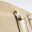 PRADA Tote Bag Canvas Beige Silver Auth BA14115-9