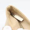 PRADA Tote Bag Canvas Beige Silver Auth BA14115-10