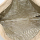 PRADA Tote Bag Canvas Beige Silver Auth BA14115-11