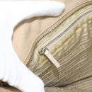 PRADA Tote Bag Canvas Beige Silver Auth BA14115-21