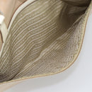 PRADA Tote Bag Canvas Beige Silver Auth BA14115-24