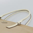 PRADA Tote Bag Canvas Beige Silver Auth BA14115-14