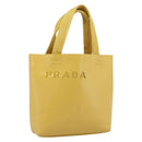 PRADA Hand Bag Leather Yellow Auth BA14118-1