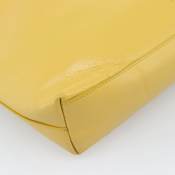 PRADA Hand Bag Leather Yellow Auth BA14118