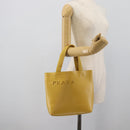 PRADA Hand Bag Leather Yellow Auth BA14118-19