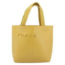 PRADA Hand Bag Leather Yellow Auth BA14118-13