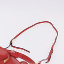 PRADA Purse Hand Bag Leather 2way Red Gold Auth BA14119V-15