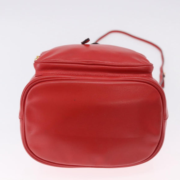 PRADA Purse Hand Bag Leather 2way Red Gold Auth BA14119V