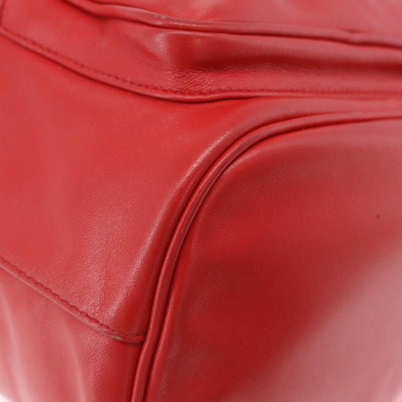 PRADA Purse Hand Bag Leather 2way Red Gold Auth BA14119V