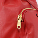 PRADA Purse Hand Bag Leather 2way Red Gold Auth BA14119V-19