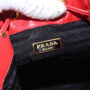PRADA Purse Hand Bag Leather 2way Red Gold Auth BA14119V-22